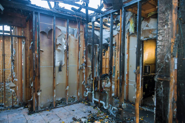 Professional Emergency Fire Damage Restoration technician working in Beachwood, NJ